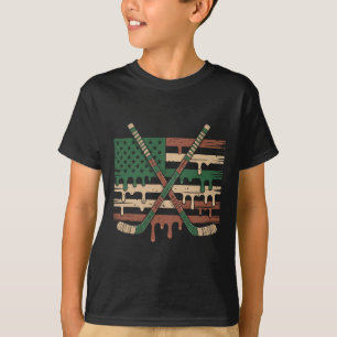 Camiseta Sorvete de Hóquei Camuflagem Gotejante Bandeira do