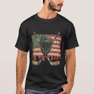 Camiseta Sorvete De Hóquei Gotejamento Camo Bandeira Dos EU