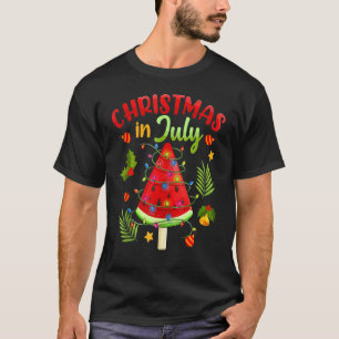 Camiseta Sorvete De Melancia Natal Em Julho Férias De Verão