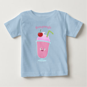 Camiseta sorvete de morango bonito desenho