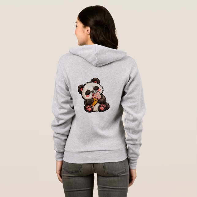 Camiseta Sorvete de Panda Fofo (Parte Traseira Completa)