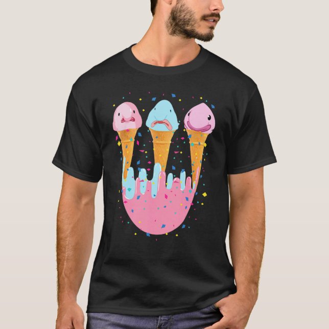 Camiseta Sorvete de Peixe-Blob Peixe Blob Feio (Frente)
