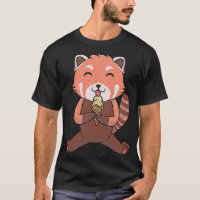 Sorvete De Urso De Gato De Panda Vermelha E Bonita