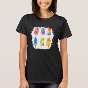 Camiseta Sorvete De Verão Branqueado Picolé De Gelo Lolly V