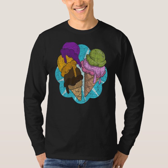 Camiseta Sorvete de Verão Cone Sweets Sorvete Pré- (Frente)