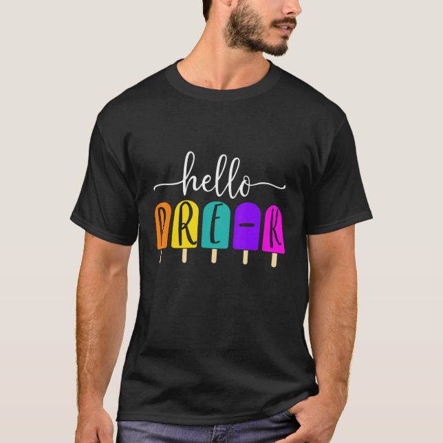 Camiseta Sorvete de Verão de pré-K para professor (Frente)