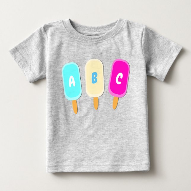 Camiseta Sorvete de Verão Lollies Alphabet (Frente)
