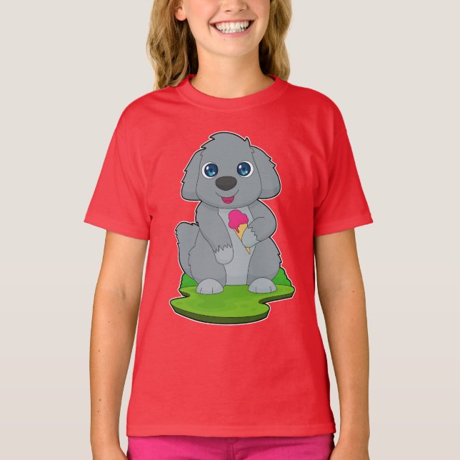 Camiseta Sorvete de waffle de cães (Frente)