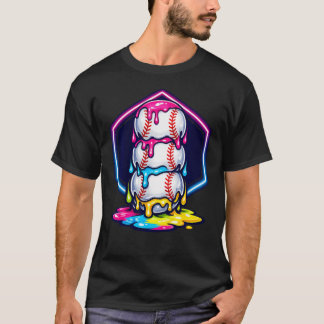 Camiseta Sorvete Divertido Gotejamento Triplo
