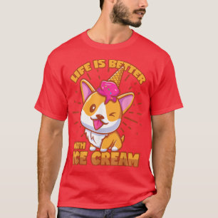 Camiseta Sorvete Dizendo Corgi Shiba Inu