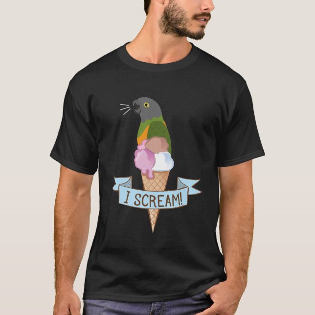 Camiseta Sorvete do papagaio de Senegal (Frente)