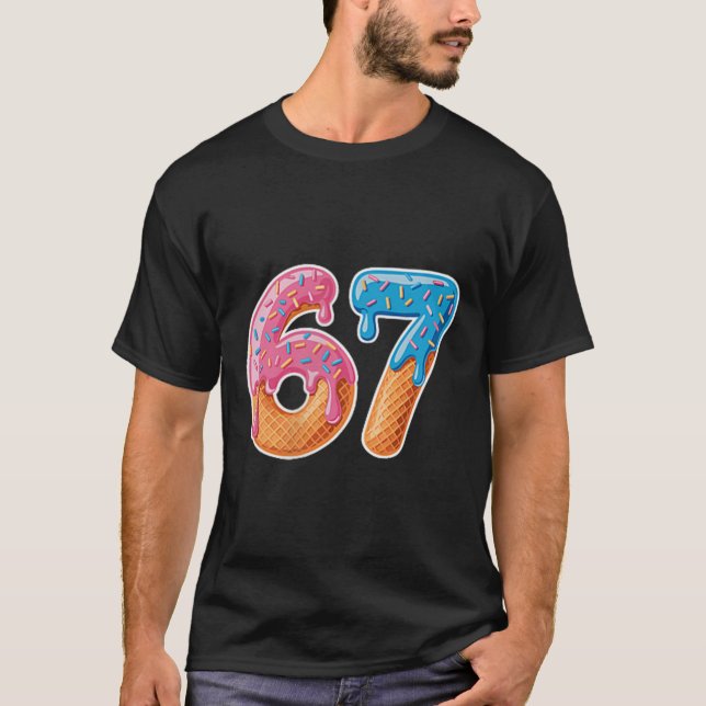 Camiseta Sorvete Drip Seis Sete 6 7 Meme 67  (Frente)