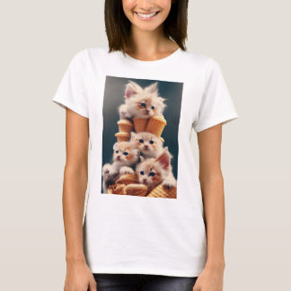 Camiseta sorvete e gatinhos