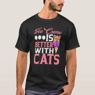 Camiseta Sorvete É Melhor Com Gatos Sorvete Picolé Moch