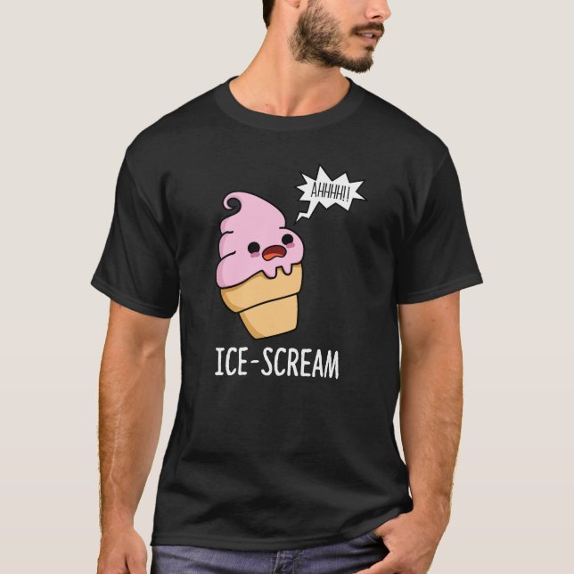 Camiseta Sorvete Engraçado Gritar de gelo Cone Pun Dark BG (Frente)