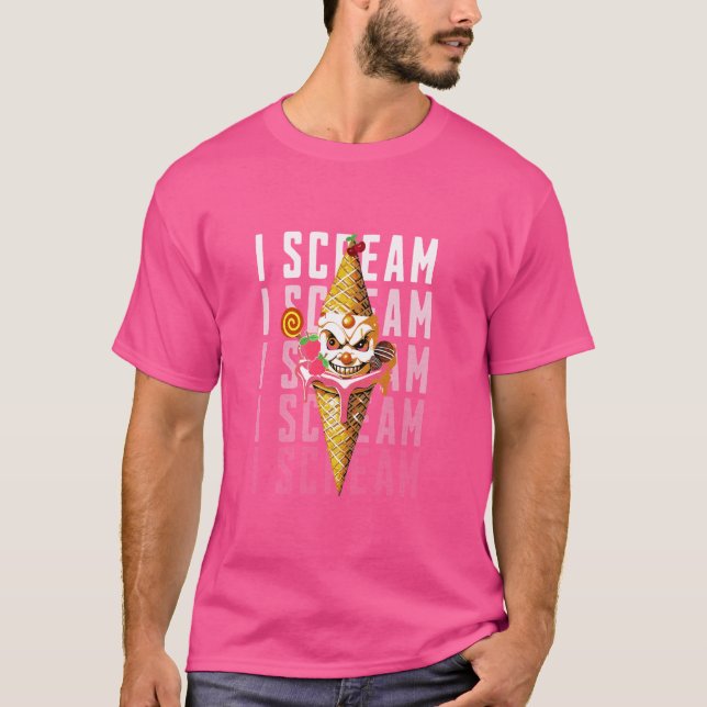Camiseta Sorvete engraçado Halloween Treat Scary Mau Clowen (Frente)