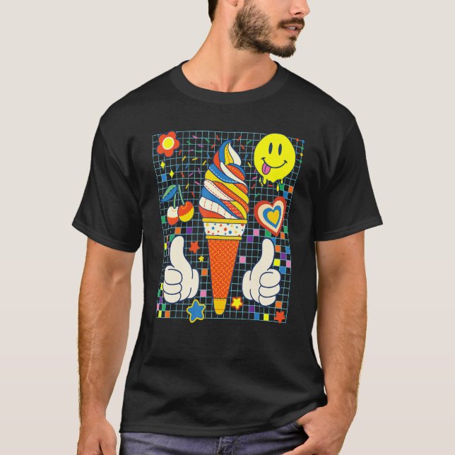 Camiseta Sorvete estético Kidcore Patches Decora (Frente)