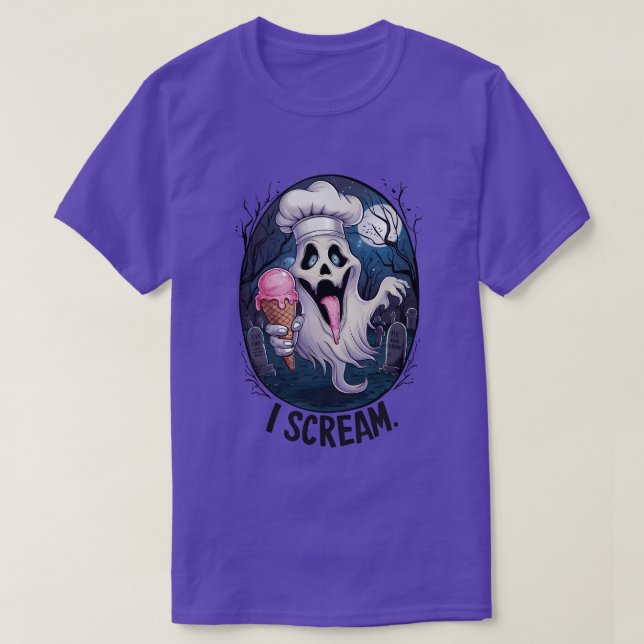 Camiseta Sorvete Fantasma do Chef Spooky Halloween Engraçad (Frente do Design)