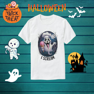 Camiseta Sorvete Fantasma do Chef Spooky Halloween Engraçad