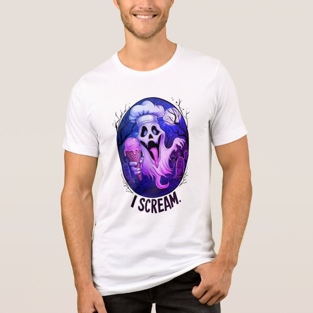 Camiseta Sorvete Fantasma do Chef Spooky Halloween Engraçad (Frente)