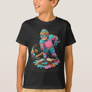 Camiseta Sorvete Gotejamento Hockey Meninos Juventude Crian