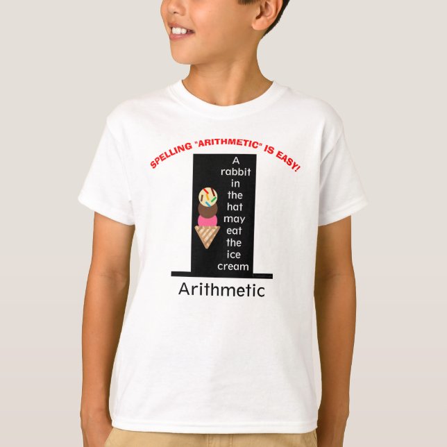 Camiseta Sorvete Hat de Magia Aritmética Ortográfica (Frente)