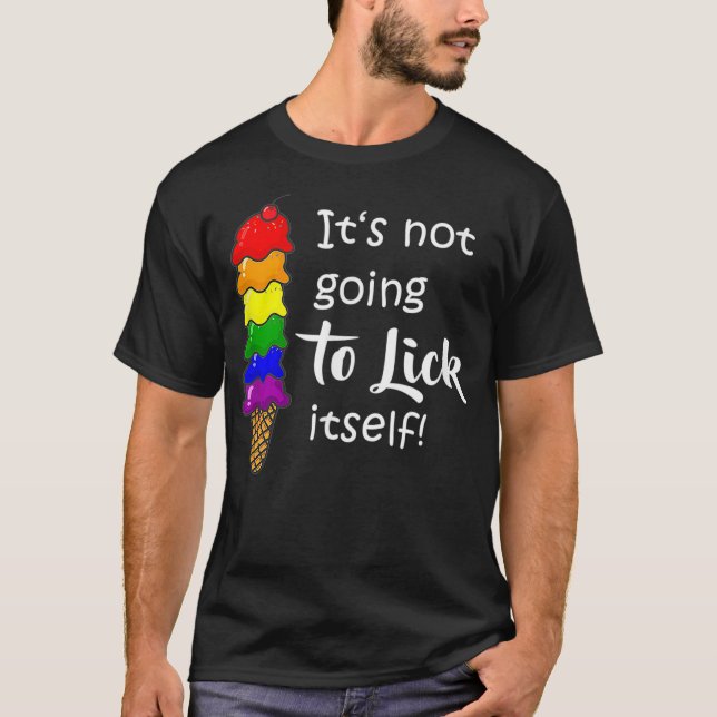 Camiseta Sorvete LGBTQ Gay Lésbica Namorando Sábida Dizendo (Frente)