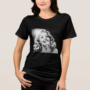 Camiseta Sorvete Loiro Estilo Quadrinho BW dos Anos 50