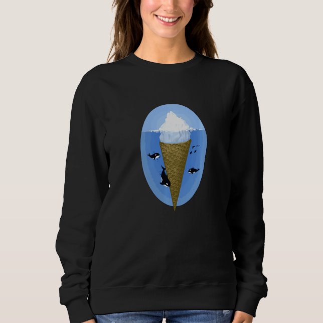 Camiseta Sorvete Lover Iceberg No Oceano Surreal Orca Whal (Frente)