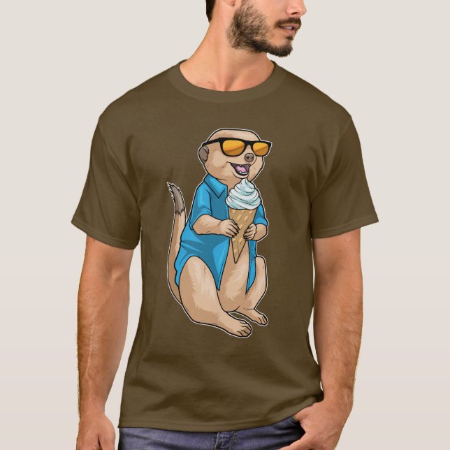 Camiseta Sorvete Meerkat Waffle (Frente)