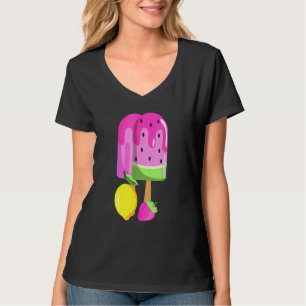 Camiseta Sorvete Melancia Morango Limão-Ice Pop rosa