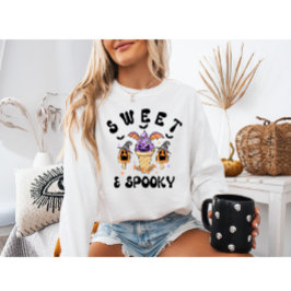 Camiseta Sorvete Monstro Retro Halloween Doce e Spooky