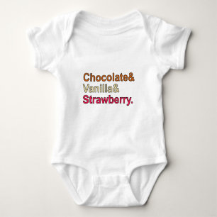 Camiseta Sorvete Napolitano de Chocolate Baunilha Morango