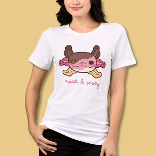 Camiseta Sorvete napolitano elegante e sassy Axolotl