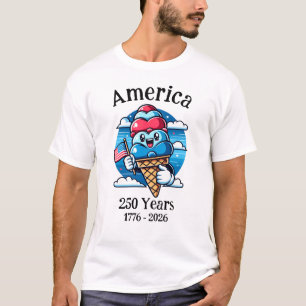 Camiseta Sorvete Patriótico 250 Anos Adulto