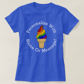 Camiseta Sorvete PERSONALIZADO Redemoinho Arco-íris