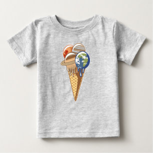 Camiseta Sorvete Planeta Comida Engraçada