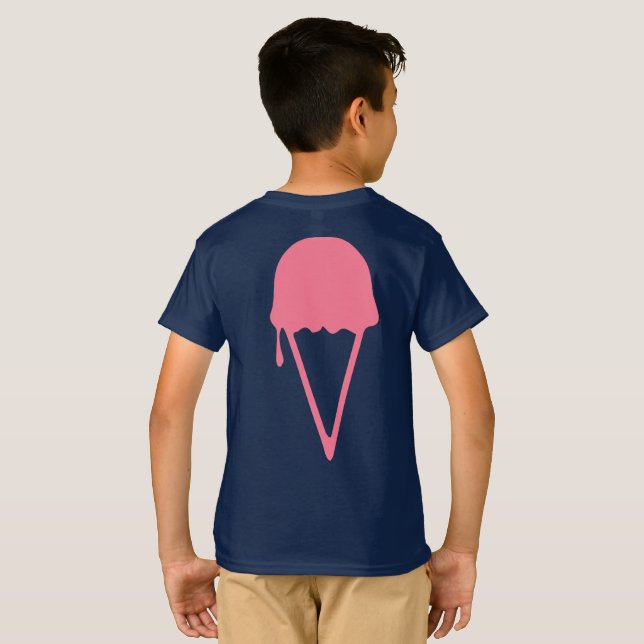 Camiseta Sorvete rosa (Parte Traseira Completa)