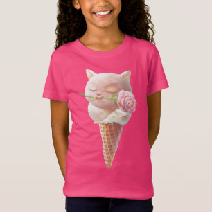 Camiseta Sorvete Rosa de Verão