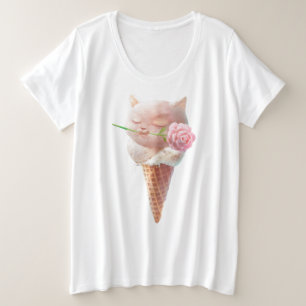 Camiseta Sorvete Rosa de Verão Cone