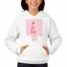 Sorvete rosa estético Hoodie 01