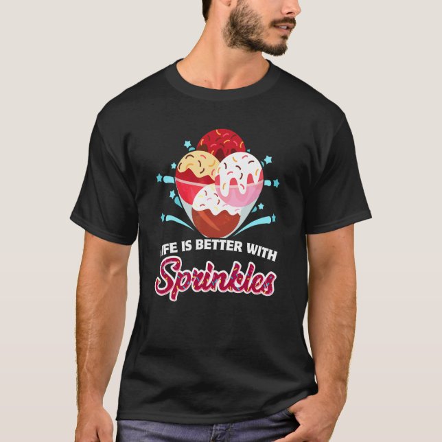 Camiseta Sorvete Sobremesa Gelado  Comida Doce Confeitos (Frente)