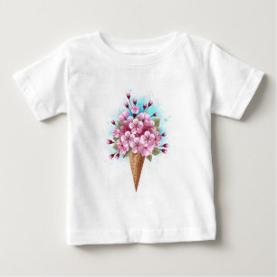 Camiseta Sorvete Waffle Rosa Sakura Cone