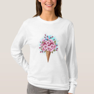 Camiseta Sorvete Waffle Rosa Sakura Cone