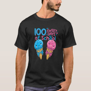 Camiseta Sorvetes Bons 100 Dias De Meninas Escolares