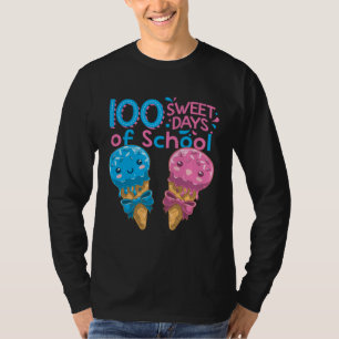 Camiseta Sorvetes fofos 100 dias doces de garotas da escola