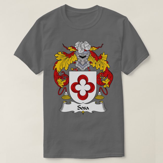 Camiseta Sosa Casaco de Braços Sósa Crest Familiar (Frente do Design)