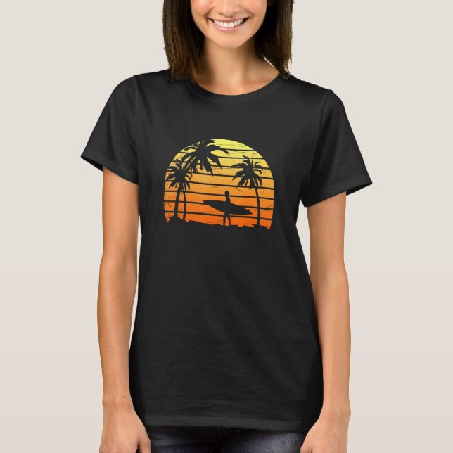 Camiseta Sotão Tropical Surfer Water Sport Surf Surfboard S (Frente)