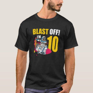 Camiseta Sou 10 Astronauta Planeta Espacial Feliz Aniversár