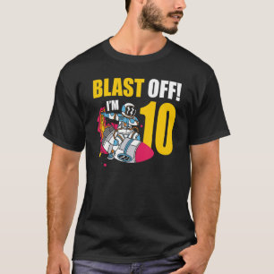 Camiseta Sou 10 Astronauta Planeta Espacial Feliz Aniversár